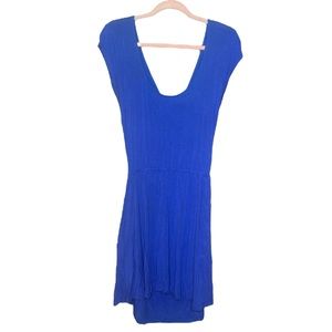 Kirra Blue Short Sleeve Mini Dress Criss Cross Back with Pockets XL